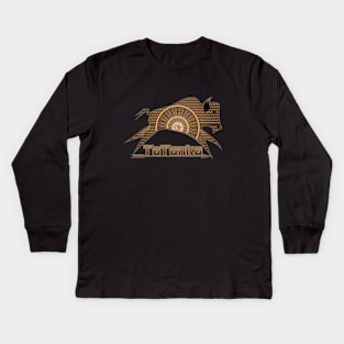 Buffalo Running "Brown" Kids Long Sleeve T-Shirt